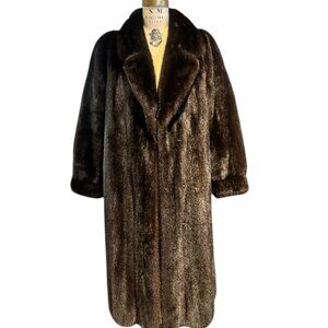 R. Santa Furs Dark Brown Fur Coat, Large